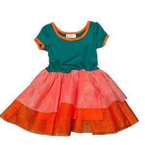 Dot Dot Smile Classic Cap Sleeve Tulle Party Christmas Holiday Dress Green Red 2